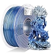 AMOLEN PLA 3D Printer Filament, PLA Filament 1.75mm Silk Shiny Filament Blue Silver Filament, 3D ...