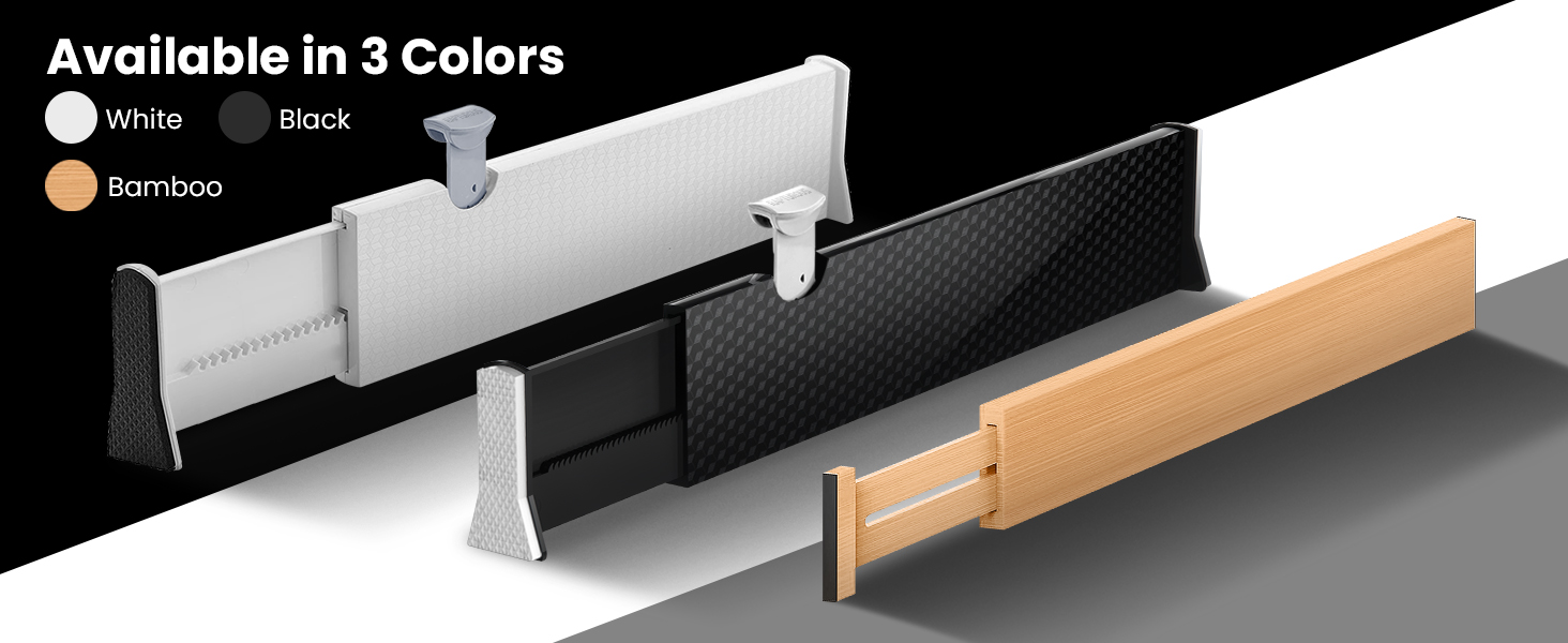 Showing the different colors of the drawer dividers