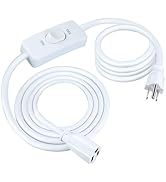 Long Extension Cord with Switch On/Off 3 Prong Grounded Plug Indoor Power Cord 13.1 FT Insulated ...