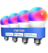 Smart Light Bulb, meross Smart WiFi LED Bulbs Works with Alexa, Google Home, Dimmable E26 Multico...