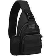 ZHIERNA Tactical Sling Crossbody Backpack with Water Bottle Holder, MOLLE EDC Shoulder Sling Ches...