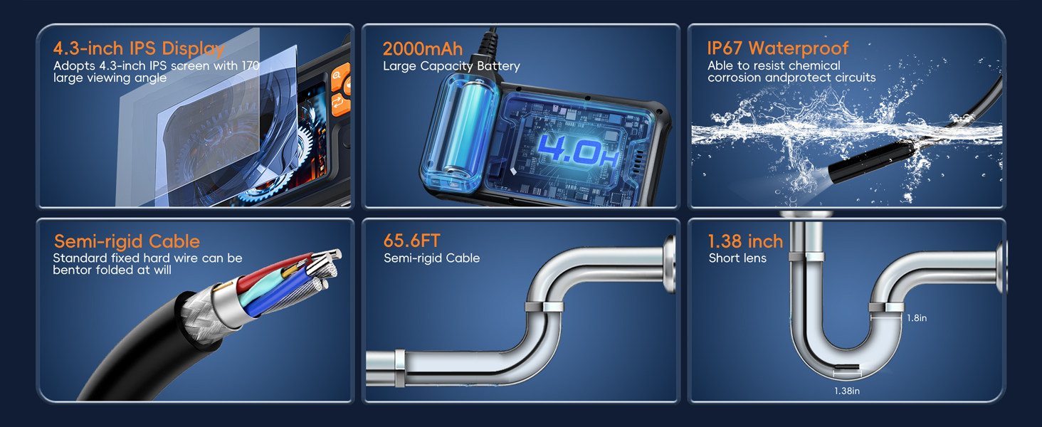 borescope camera with light