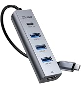 5-Port USB C Hub, intpw USB C to USB Adapter with 1 USB-C/3 USB-A 3.0 Data Ports, 5Gbps Aluminum ...