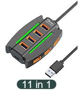 USB Hub 10 Ports, Multiple USB 3.0 Hub Splitter with USBA Power/Data Ports, 3.9ft Long Cable Mult...