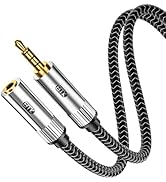 EMK TRRS 3.5mm Aux Extension Cable, 4 Pole 3.5mm Male to Female Audio Cable Gold Plated Stereo Au...