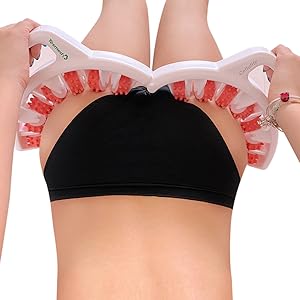 An anti-cellulite massager device used for leg cellulite treatment based on a cellulite roller.