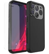 X-belmox Phone Case for iPhone 15 Pro Max with Glass Screen Protector, [Non-Slip] Drop Proof 3 in...
