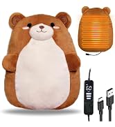 Kivdes Bear USB Electric Heating Pad for Period Cramps &amp; Pain Relief, Cute Plush USB Electric Hea...