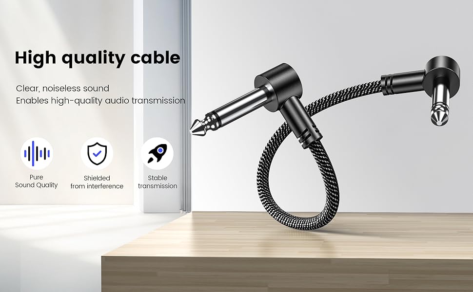 1/4" TS Right angle guitar cable