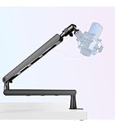 Halostand Microphone Boom Arm, Low Profile Adjustable Stick Microphone Arm Stand with Desk Mount ...
