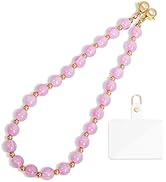 DELIRSTYIN Beaded Phone Lanyard, Detachable Cellphone Charm for Women, Hands-Free Phone Wrist Str...