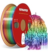 RepRapper Candy Rainbow PLA Filament, Shiny Multicolor Silk PLA 1.75 mm Filament (+-0.03 mm), Spa...