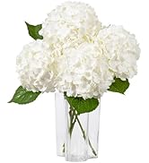 DuHouse 3Pcs Large Hydrangea Artificial Flowers,20 inch Latex Real Touch Hydrangeas Lifelike Hydr...