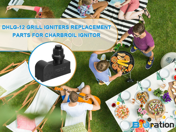 DHLG-12 Grill Igniters for Charbroil Ignitor Replacement, 2 Outlets AAA Battery Tact Push Button