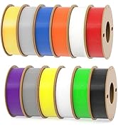 dikale PLA+ 3D Printer Filament 1.75mm No Tangle, Net Weight 250g Spool, 12 Packs, PLA Pro Plus, ...