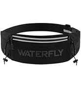WATERFLY Running Belt Pack: Breathable 3 Pocket Waist Bag for Men Women Workout Exercise Fi...