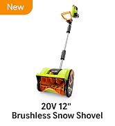 SnapFresh 20V Brushless Snow Shovel, 5-Car Driveway Cordless Snow Thrower Kit, 3-Speed, 300lbs/Mi...