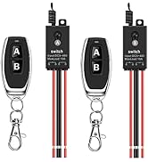 Meskliu 12v Remote Control Switch,2 Way Mini Wireless Switch,DC 12V/24V/48V/10A Relay with 328FT ...