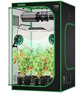VIVOSUN S448 4x4 Grow Tent, 48"x48"x80" High Reflective Mylar with Observation Window and Floor T...
