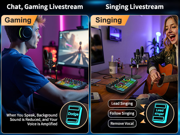 live sound card audio mixer podcast equipment sound card for pc