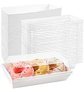Ocmoiy Charcuterie Boxes with Clear Lids, 50 Pack White Bakery Boxes, Cookie Boxes, Small Treat B...