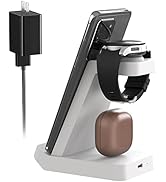 Links9+ Charger Station for Samsung Galaxy 10w, 3 in 1 Fast Wireless Charging Stand for Galaxy Wa...