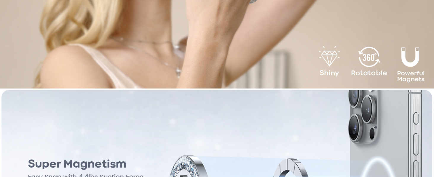 for magsafe cell phone ring holder twinkle glitter