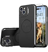 WATEFULL Compatible with iPhone 15 MagSafe Case Foldable Kickstand Camera Protector, Glossy Shiny...