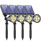 URPOWER Solar Lights Waterproof Solar Lights Outdoor 2-in-1 Adjustable Solar Spotlight Wall Light...