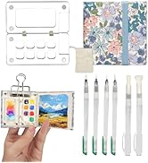 Mini Portable Watercolor Palette Set Including Acrylic 8 Grid Paint Box,Watercolor Paper Pad Wate...