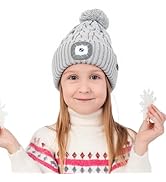 Kids Headlamp Beanie - Warm Winter Hat with Light for Boys Girls, Cozy Beanie with Light, Fun Gif...