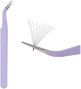 Professional Eyelash Tweezers - Stainless Steel Lash Applicator Tool for False Eyelashes, Precisi...