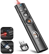KUIYN Presentation-Clicker-Laser-Pointer, Rechargeable-Wireless-Presenter-PowerPoint-Remote, Slid...