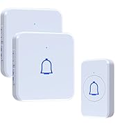 LetsWill Waterproof Wireless Doorbell with 2 Plug in Receivers with 1000ft Range Adjustable 56 Me...