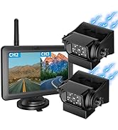 EWAY 2 Magnetic Wireless Backup Cameras HD1080P w/ 5" Split Screen Monitor Portable No Wiring Tra...