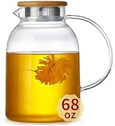 Large Glass Teapot with Infuser, Stovetop Safe, Thickened Heat Resistant Borosilicate Glass, 68 f...