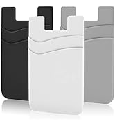 SHANSHUI Phone Card Holder Silicone Stick-On Wallet - Compatible with iPhone, Samsung, Android Ph...