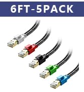 Cat 8 Ethernet Cable 6 ft 5 Pack