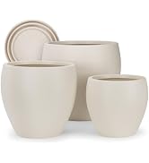 YNNICO Plant Pots 17.5/14.8/12.2 inch Set of 3, Flower Pots with Drainage Holes, Large Planters f...
