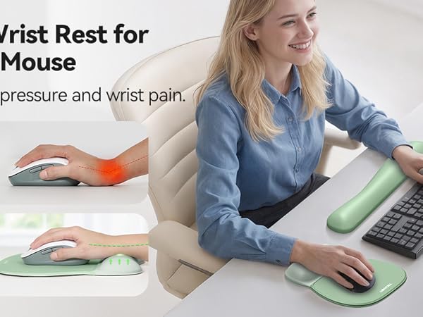 Ergonomic Mouse Pad and Keyboard Wrist Rest