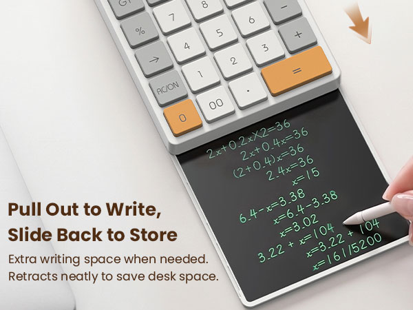 Desk Calculator with Writing Tablet