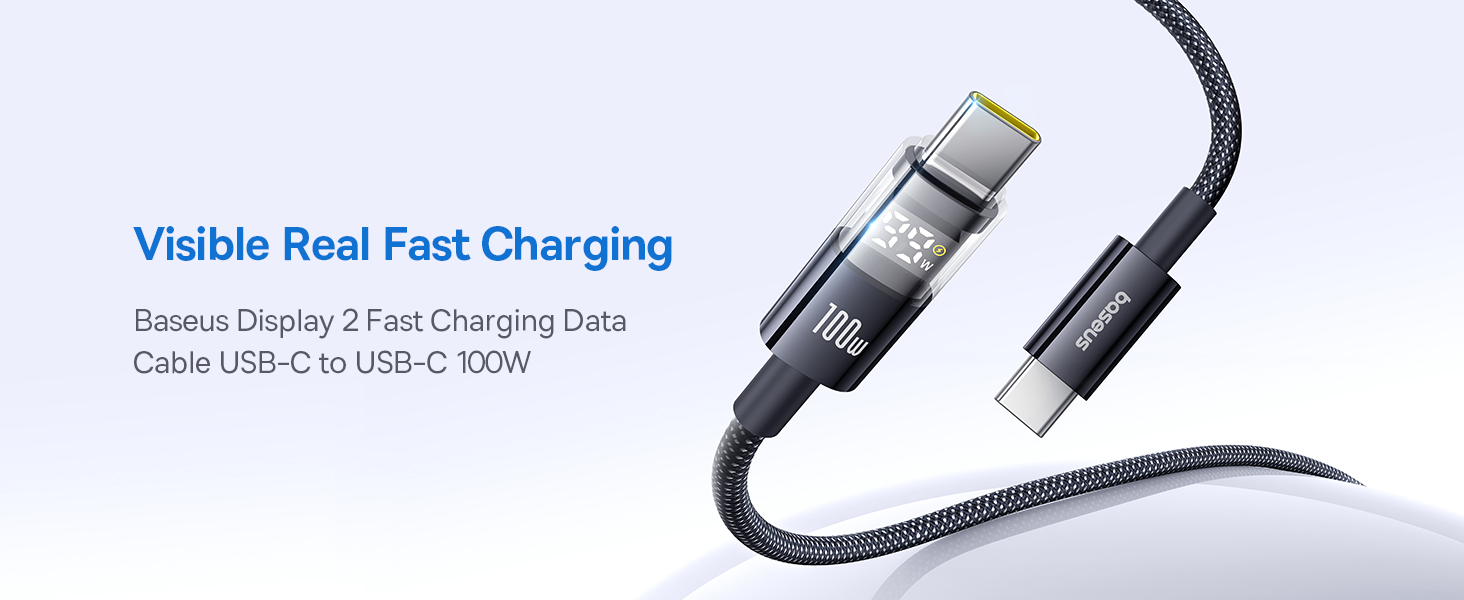 100W usb c cable with led display