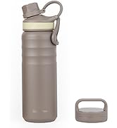 GrandTies 2 Lids Sports Stainless Steel Water Bottles – 24oz, Wide Mouth Vacuum Insulated Reusabl...