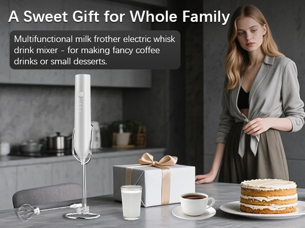 rechargeable frother with stand