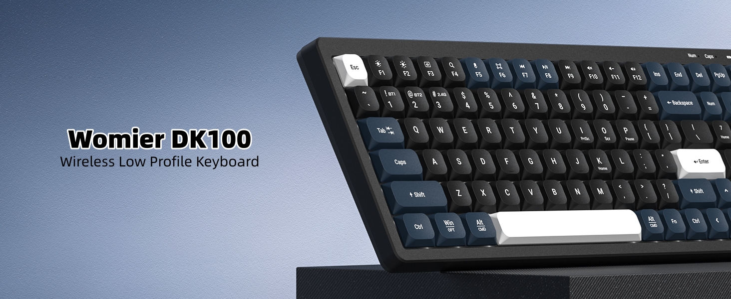 Wireless Keyboard Computer, LED Low Profile Creamy Keyboard