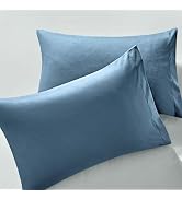 MILVOWOC 2Pcs Brushed Microfiber Standard Pillowcases - 20 x 26 Inch, Slate Blue Pillow Case Set ...