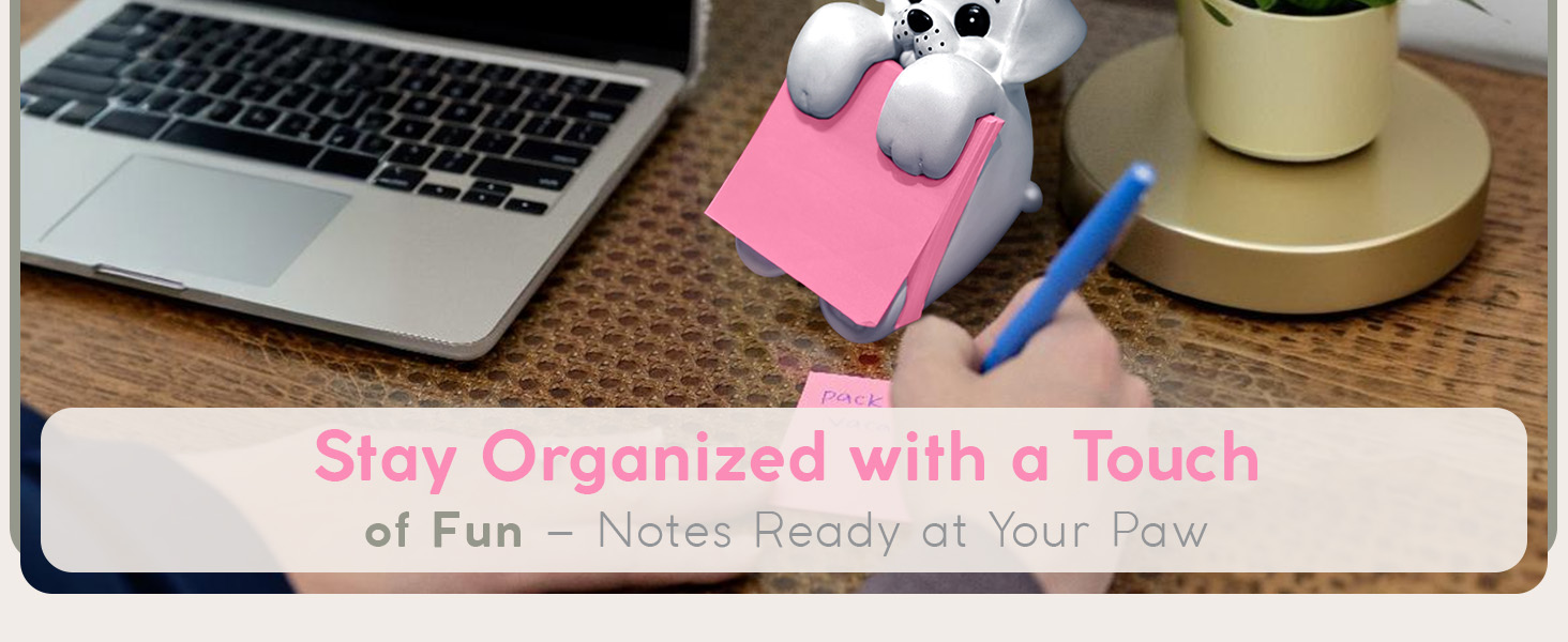 Office desk accessory with pop up sticky notes for quick reminders and organization