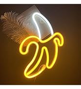 ENUOLI Banana Neon Signs,Banana Neon Light 11.4"x7.9" inch LED Neon Lights for Wall Decor,USB/Bat...
