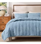 Bedsure Dusty Blue Quilt Queen Size – Ultra Soft Cloud Lightweight Coverlet Comforter Set with 2 ...