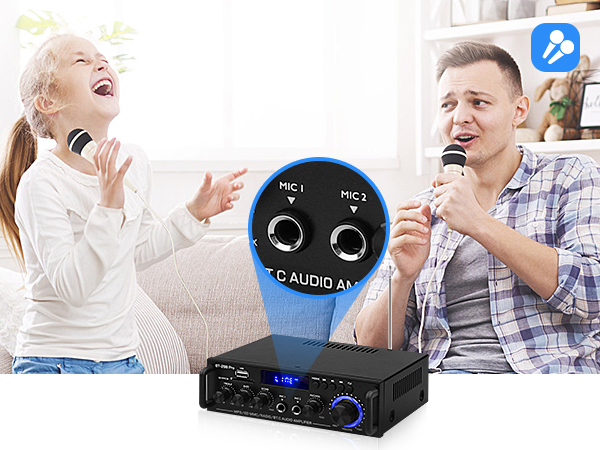 karaoke x 2 radio receiver sound amplifier receiver for speakers bluetooth stereo receiver 